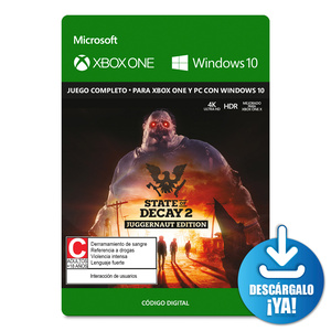 State of Decay 2 Juggernut Edition / Juego digital / Xbox One / Windows / Descargable State of Decay 2 Juggernut Edition / Juego digital / Xbox One / Windows / Descargable