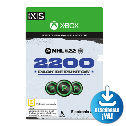 NHL 22 Ultimate Team EA Sports Pack de Puntos / 2200 monedas de juego digitales / Xbox Series X·S / Xbox One / Descargable