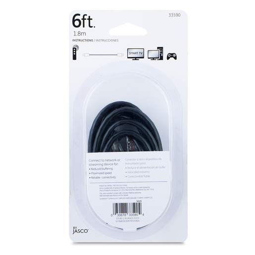 Cable Ethernet General Electric / 1.8 metros / Cat5E / Negro