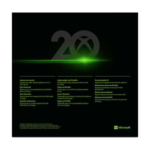 Audífonos Gamer Microsoft Xbox Edición Especial del 20 Aniversario / Xbox Series X·S / Xbox One / PC / Negro con verde