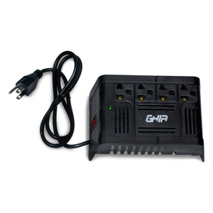 Regulador de Voltaje Ghia GVR-010 / 4 contactos / 1000 VA / Negro