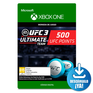 UFC 3 Ultimate Team EA Sports Points / 500 monedas de juego digitales / Xbox One / Descargable