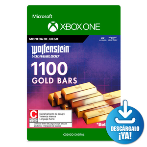 Wolfenstein Young Blood Gold Bars / 1100 monedas de juego digitales / Xbox One / Descargable