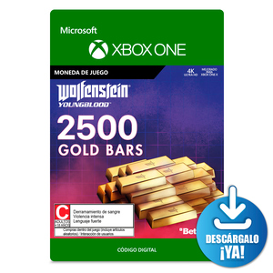Wolfenstein Young Blood Gold Bars / 2500 monedas de juego digitales / Xbox One / Descargable