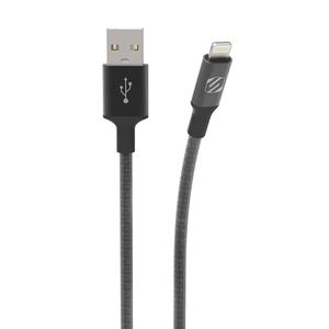 Cable USB a Lightning Scosche I3B10SG-SP Trenzado / Negro / 1.2 metros