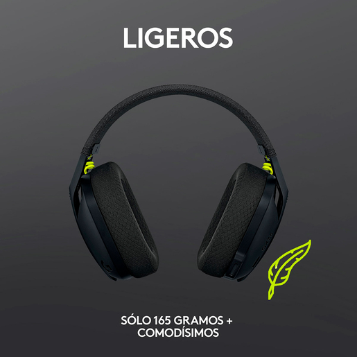Audífonos Gamer Inalámbricos Logitech G G435 Lightspeed / PC / Mac / PlayStation 4 / PlayStation 5 / Bluetooth / Negro con amarillo