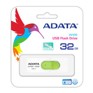 Memoria USB 3.1 Adata UV320 / 32 gb / Blanco con verde