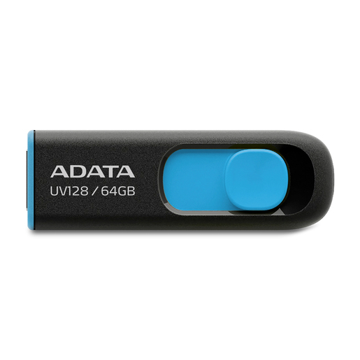 Memoria USB 3.2 Adata UV128 / 64 gb / Negro con azul