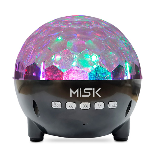 Bocina Bluetooth Led Misik Disco Ball MS221 / Negro con plata