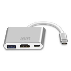 Adaptador Tipo C a HDMI y USB Select Power / Plata Adaptador Tipo C a HDMI y USB Select Power / Plata