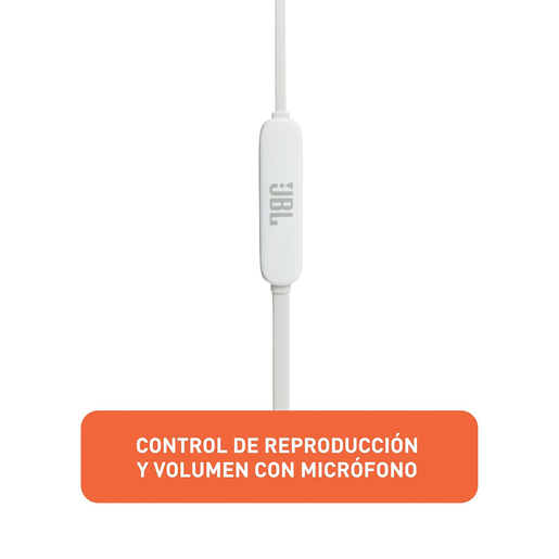 Audífonos Bluetooth Deportivos JBL Tune T110BT / In ear / Blanco
