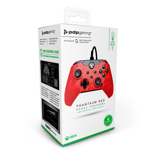 Control Alámbrico PDP Gaming Phantasm Red / Xbox / Rojo