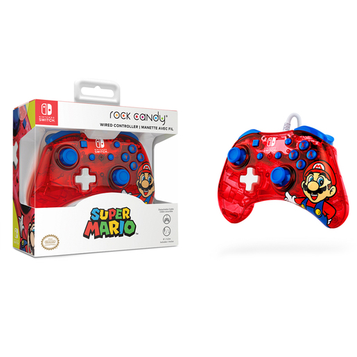 Control Alámbrico PDP Rock Candy Super Mario / Nintendo Switch / Rojo