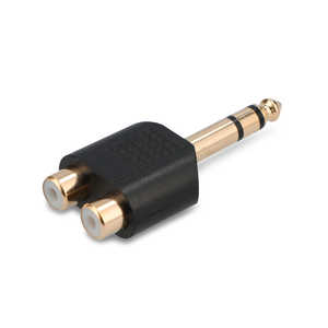 Adaptador Divisor de Audio RCA a Estéreo 6.3 mm RadioShack / Negro Adaptador Divisor de Audio RCA a Estéreo 6.3 mm RadioShack / Negro