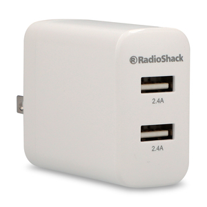 Cargador de Pared Puerto Doble USB RadioShack Blanco Cargador de Pared Puerto Doble USB RadioShack Blanco