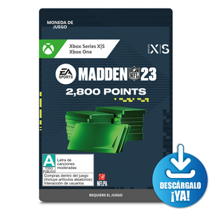 Madden NFL 23 Points / 2800 monedas / Xbox One / Xbox Series X·S / Descargable Madden NFL 23 Points / 2800 monedas / Xbox One / Xbox Series X·S / Descargable