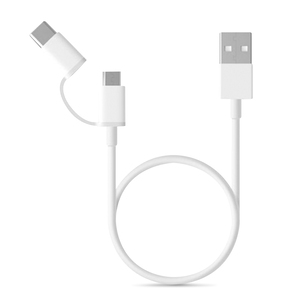 Cable 2 en 1 Micro USB a Tipo C Xiaomi / 1 m / Blanco