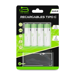 Pilas Recargables AAA Urban Balance 4 piezas Pilas Recargables AAA Urban Balance 4 piezas