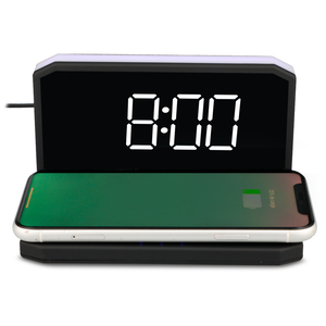 Reloj de Carga Inalámbrica RadioShack Luz LED Negro Reloj de Carga Inalámbrica RadioShack Luz LED Negro