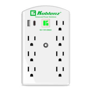 Supresor de Picos Multicontacto de Pared SS-1100 Koblenz 7 contactos 1 USB 1 USB-C Supresor de Picos Multicontacto de Pared SS-1100 Koblenz 7 contactos 1 USB 1 USB-C
