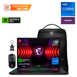 Laptop Gamer MSI Sword 17 HX NVIDIA Geforce RTX 4060 Intel Core i7 17 pulg. 16GB RAM 512GB SSD Gris Incluye Mochila y Mouse Laptop Gamer MSI Sword 17 HX NVIDIA Geforce RTX 4060 Intel Core i7 17 pulg. 16GB RAM 512GB SSD Gris Incluye Mochila y Mouse