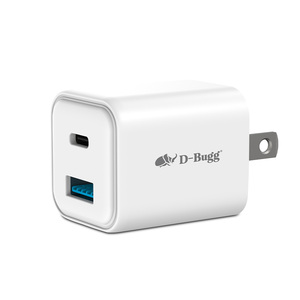 Cargador de Pared DBugg Tipo C y USB 35w Blanco Cargador de Pared DBugg Tipo C y USB 35w Blanco