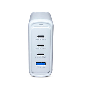 Cargador de Pared DBugg 3 entradas Tipo C 1 entrada USB 100w Blanco Cargador de Pared DBugg 3 entradas Tipo C 1 entrada USB 100w Blanco