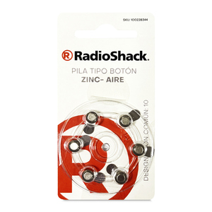 Pila Tipo Botón RadioShack Zinc Aire 6 piezas Pila Tipo Botón RadioShack Zinc Aire 6 piezas