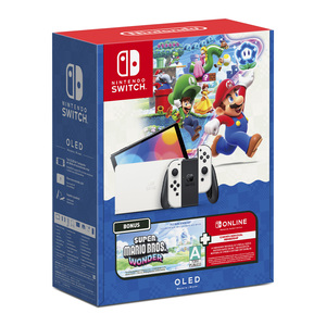 Nintendo Switch 7 pulgadas 64 GB Blanco más Super Mario Bros Wonder Holiday Online Nintendo Switch 7 pulgadas 64 GB Blanco más Super Mario Bros Wonder Holiday Online