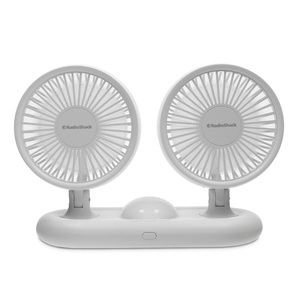 Ventilador Doble Portátil RadioShack con Luz Blanco Ventilador Doble Portátil RadioShack con Luz Blanco