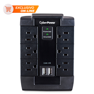 Supresor de Picos P600WSURC1 CyberPower 6 contactos Supresor de Picos P600WSURC1 CyberPower 6 contactos