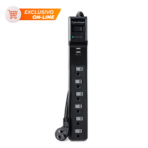 Supresor de Picos P604URC1 CyberPower 6 contactos/2 USB Supresor de Picos P604URC1 CyberPower 6 contactos/2 USB