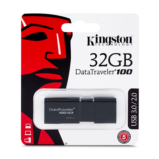 Memoria USB Kingston DataTraveler 100 G3 / 32 gb / Negro