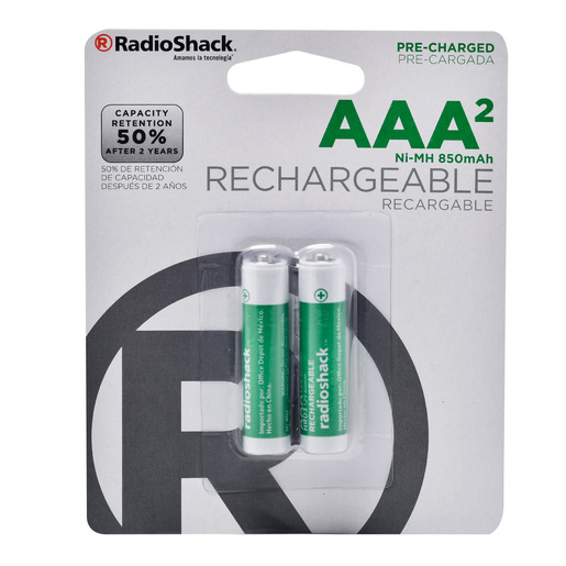 Baterías Recargables Ni-MH AAA RadioShack / 850 mAh / 2 piezas