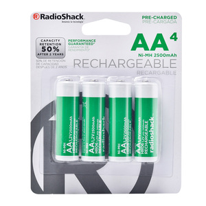 Baterías Recargables Ni-MH AA RadioShack / 2500 mAh / 4 piezas