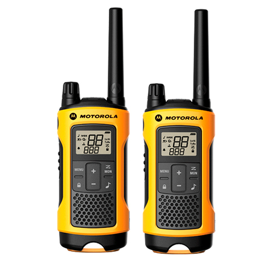 Radio de dos Vías Motorola T400MC / 22 canales / 35 millas / Amarillo con negro / 2 piezas
