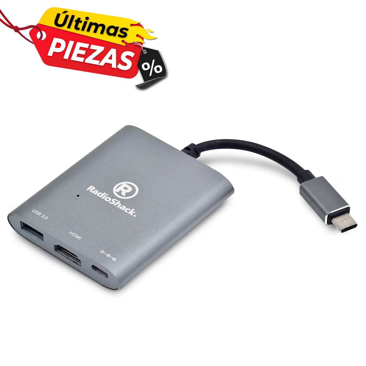 ADAPTADOR TIPO C A USB 3.0 Y HDMI RADIOSHACK (GRIS) | RadioShack México