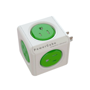Supresor de Picos Multicontacto PowerCube 4100 / 5 contactos / Blanco con verde