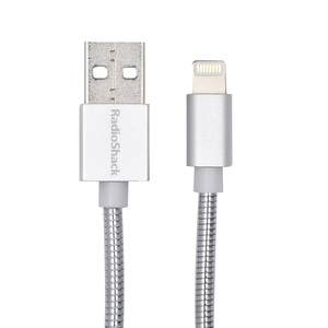 Cable USB a Lightning RadioShack / MFi / 90 cm / Metal / Plata Cable USB a Lightning RadioShack / MFi / 90 cm / Metal / Plata