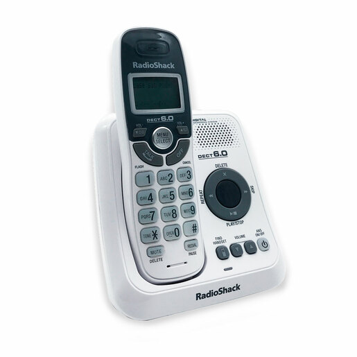 Teléfono Inalámbrico con Contestador RadioShack CS6124 / Blanco con gris