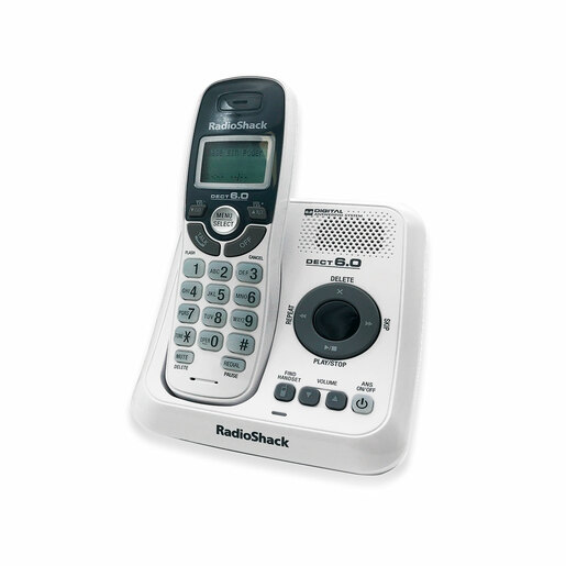 Teléfono Inalámbrico con Contestador RadioShack CS6124 / Blanco con gris