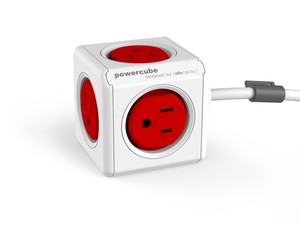 Supresor de Picos Multicontacto PowerCube 4300 / 125 V / 5 contactos / Blanco con rojo
