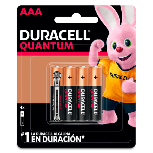 Pilas Alcalinas AAA de Larga Duración Duracell Quantum / 4 piezas