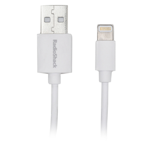 Cable USB a Lightning RadioShack / MFi / 91.4 cm / Plástico / Blanco Cable USB a Lightning RadioShack / MFi / 91.4 cm / Plástico / Blanco