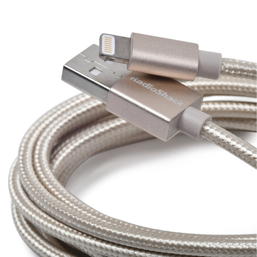 Cable USB a Lightning RadioShack / MFi / 1.8 m / Trenzado / Oro