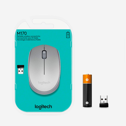 Mouse Inalámbrico Logitech M170 / Plata / USB