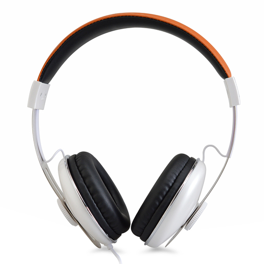 Audífonos Misilk Vintage MH600 / On ear /  Blanco con naranja