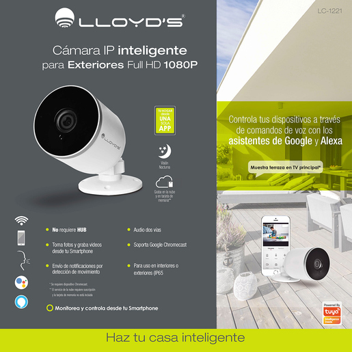 Cámara IP Lloyds LC-1221 / Full HD / WiFi / Blanco