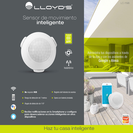 Sensor de Movimiento Inteligente Lloyds LC-1198 / Blanco
