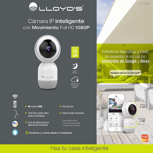 Cámara IP Lloyds LC-1220 / Full HD / WiFi / Blanco